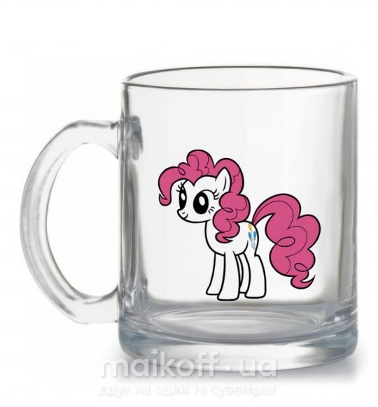 Чашка скляна Пинки Пай Прозорий фото