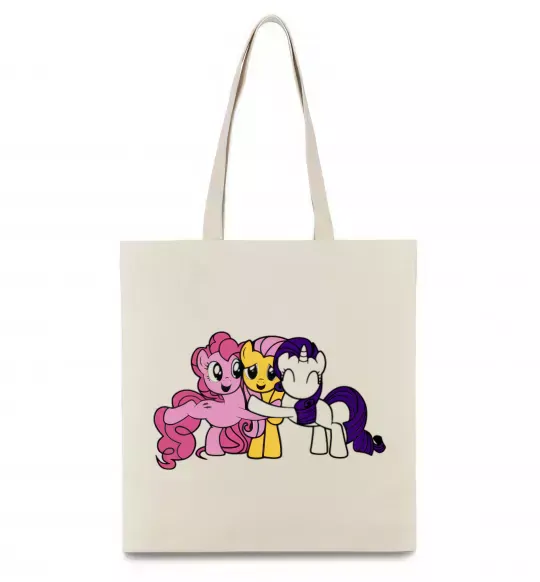 Еко-сумка Раріті Флаттершай та Пінкі Пай Бежевий фото