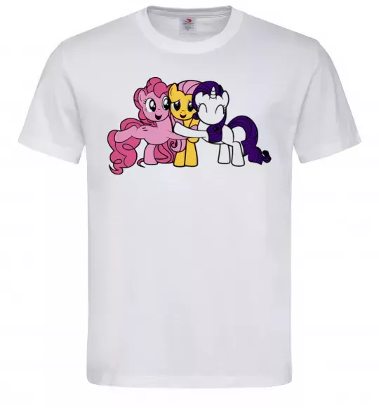 Мужская футболка Раріті Флаттершай та Пінкі Пай Белый фото