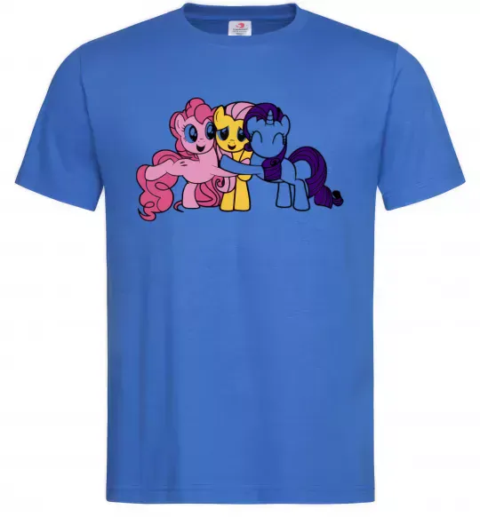 Мужская футболка Раріті Флаттершай та Пінкі Пай Ярко-синий фото