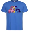 Мужская футболка Раріті Флаттершай та Пінкі Пай Ярко-синий Мужская футболка Раріті Флаттершай та Пінкі Пай Ярко-синий фото