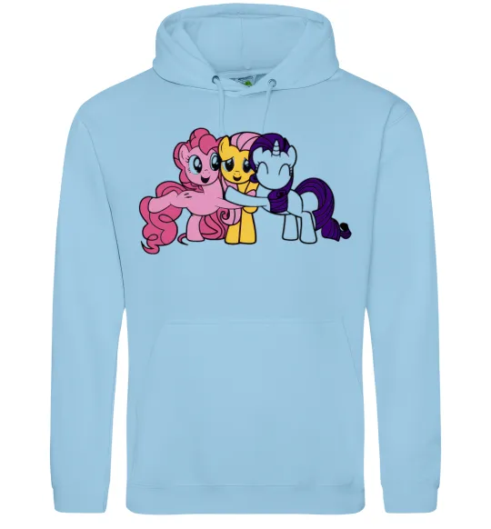 Женская толстовка (худи) Раріті Флаттершай та Пінкі Пай Голубой фото