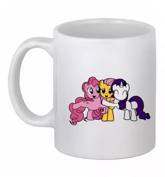 Чашка керамическая Раріті Флаттершай та Пінкі Пай Белый фото