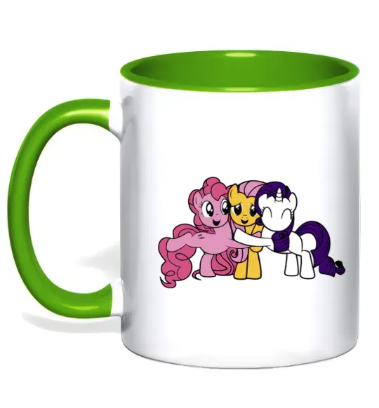 Чашка з кольоровою ручкою Раріті Флаттершай та Пінкі Пай Зелений фото