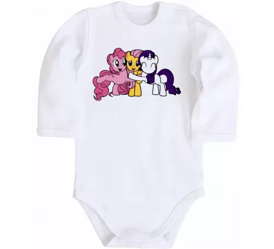 Детский боди Раріті Флаттершай та Пінкі Пай Белый фото