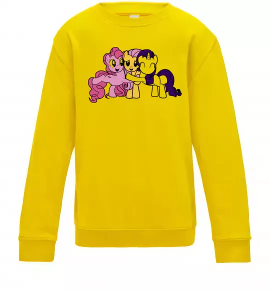 Дитячий світшот Раріті Флаттершай та Пінкі Пай Сонячно жовтий фото