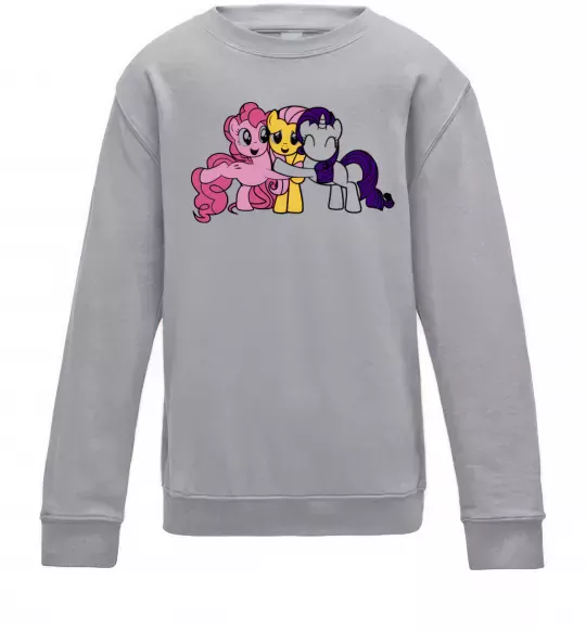 Дитячий світшот Раріті Флаттершай та Пінкі Пай Сірий меланж фото