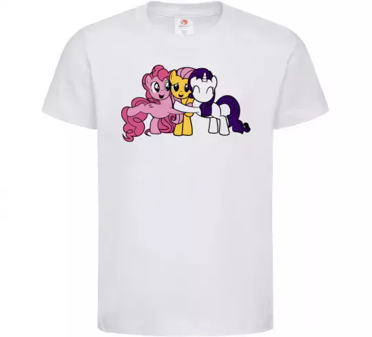 Дитяча футболка Раріті Флаттершай та Пінкі Пай Білий фото