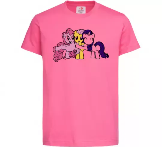 Дитяча футболка Раріті Флаттершай та Пінкі Пай Яскраво-рожевий фото