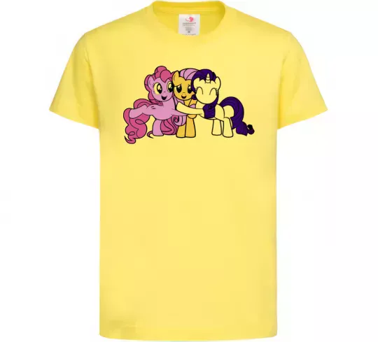 Дитяча футболка Раріті Флаттершай та Пінкі Пай Лимонний фото