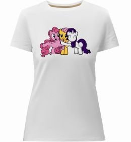 Женская премиум футболка Раріті Флаттершай та Пінкі Пай