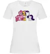 Женская футболка Раріті Флаттершай та Пінкі Пай Белый фото