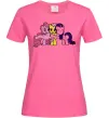 Женская футболка Раріті Флаттершай та Пінкі Пай Ярко-розовый фото