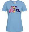 Женская футболка Раріті Флаттершай та Пінкі Пай Голубой фото