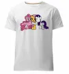 Мужская премиум футболка Раріті Флаттершай та Пінкі Пай Белый фото