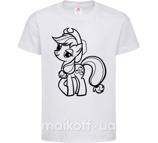 Детская футболка Пони Эпплджек Белый фото