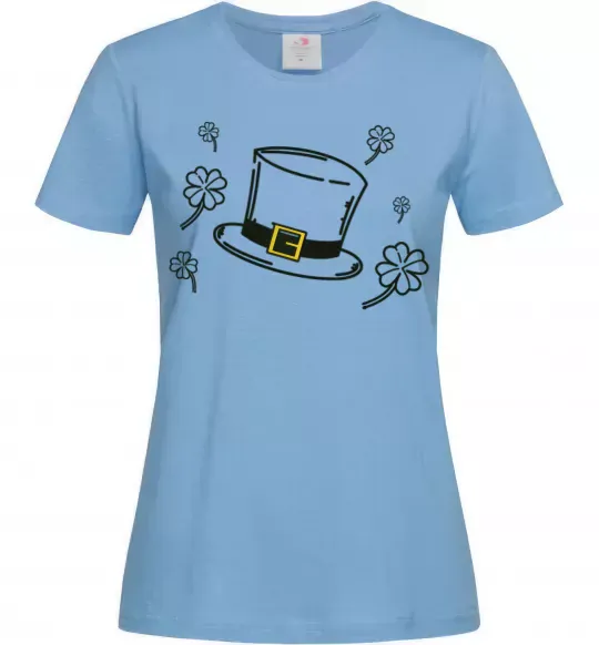 Женская футболка Шляпа Голубой фото