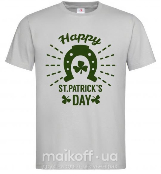 Чоловіча футболка Счастливого Дня Святого Патрика Сірий фото