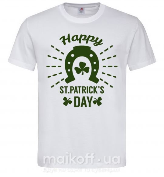 Чоловіча футболка Счастливого Дня Святого Патрика Білий фото