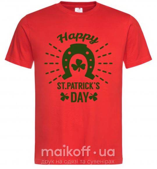 Чоловіча футболка Счастливого Дня Святого Патрика Червоний фото