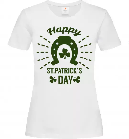 Женская футболка Счастливого Дня Святого Патрика Белый фото