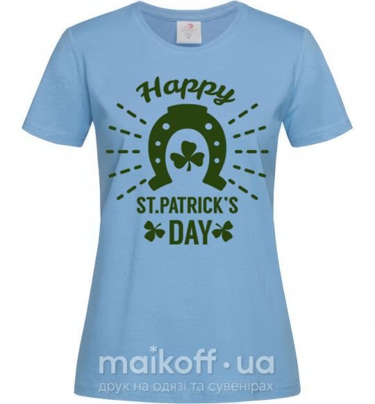 Женская футболка Счастливого Дня Святого Патрика Голубой фото