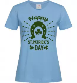 Женская футболка Счастливого Дня Святого Патрика Голубой фото
