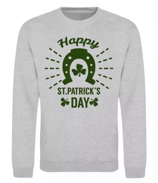 Світшот Счастливого Дня Святого Патрика Сірий меланж фото