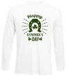 Лонгслив Счастливого Дня Святого Патрика Белый фото