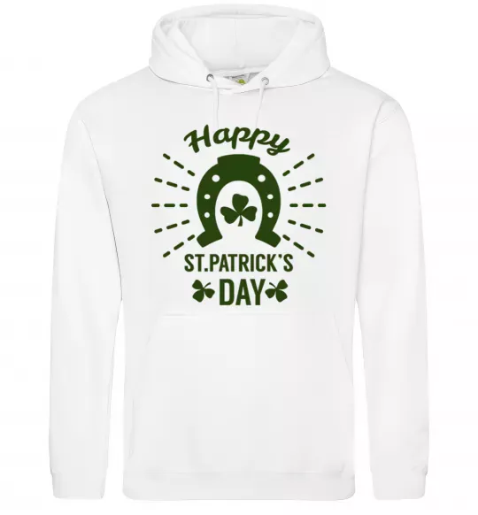Чоловіча толстовка (худі) Счастливого Дня Святого Патрика Білий фото