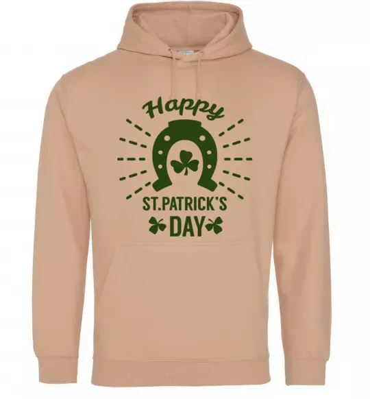 Чоловіча толстовка (худі) Счастливого Дня Святого Патрика Пісочний фото