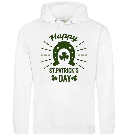 Жіноча толстовка (худі) Счастливого Дня Святого Патрика Білий фото