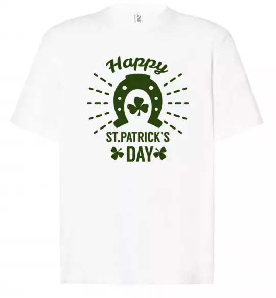 Футболка Оверсайз Счастливого Дня Святого Патрика Білий фото