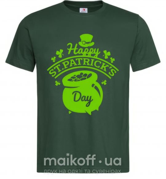 Чоловіча футболка Happy St. Patricks Day Темно-зелений фото