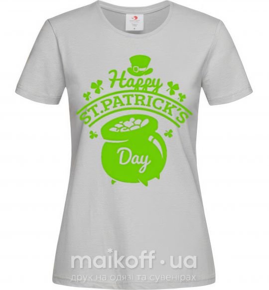 Женская футболка Happy St. Patricks Day Серый фото