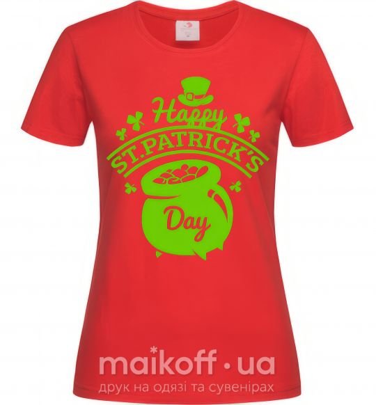 Женская футболка Happy St. Patricks Day Красный фото