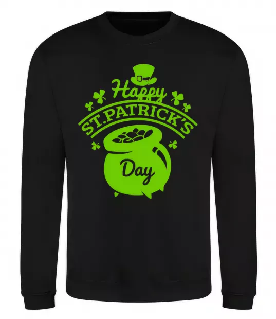 Свитшот Happy St. Patricks Day Черный фото