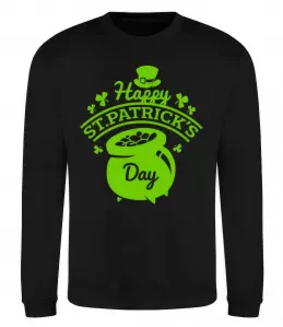 Свитшот Happy St. Patricks Day Черный фото