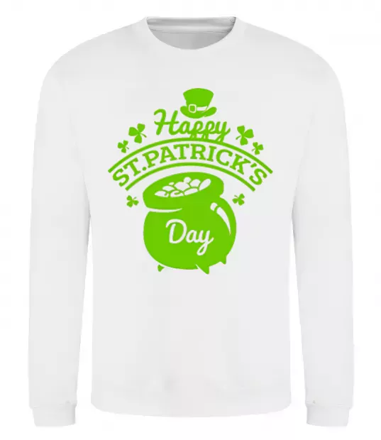 Свитшот Happy St. Patricks Day Белый фото