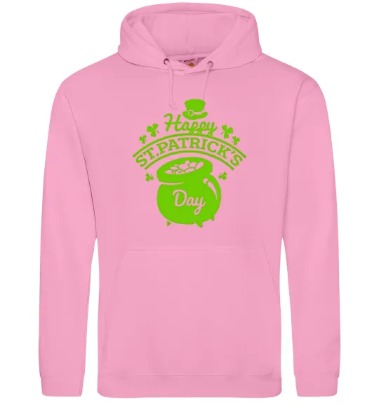 Мужская толстовка (худи) Happy St. Patricks Day Розовый фото