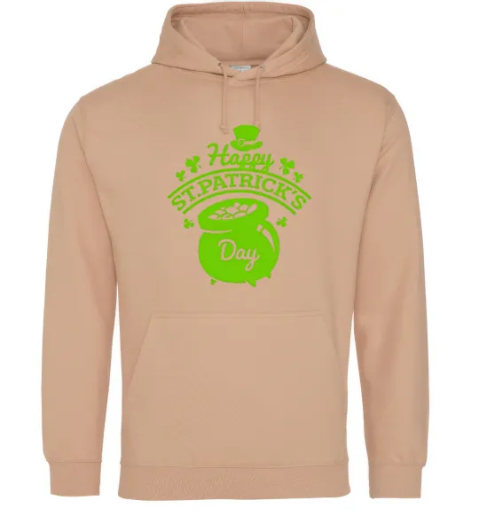 Мужская толстовка (худи) Happy St. Patricks Day Песочный фото