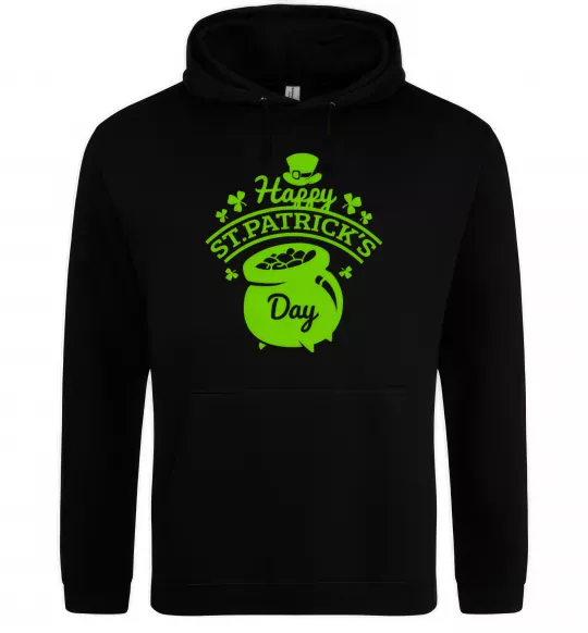 Женская толстовка (худи) Happy St. Patricks Day Черный фото