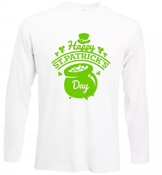 Лонгслив Happy St. Patricks Day Белый фото