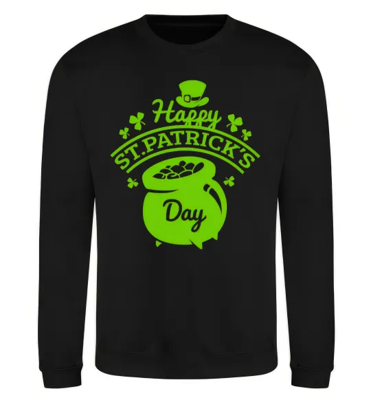 Світшот Happy St. Patricks Day Чорний фото