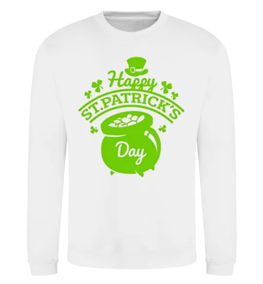 Світшот Happy St. Patricks Day Білий фото