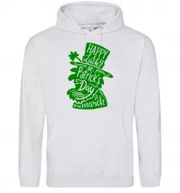 Мужская толстовка (худи) Leprechaun Серый меланж фото