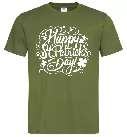 Чоловіча футболка Узор Святой Патрик Оливковий фото
