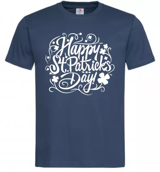 Чоловіча футболка Узор Святой Патрик Темно-синій фото