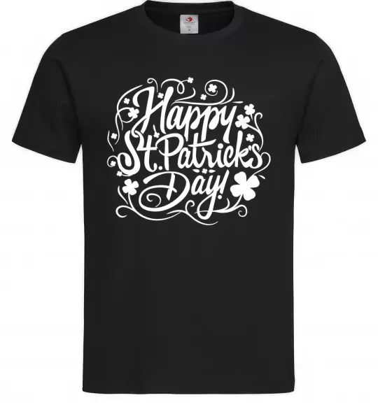 Чоловіча футболка Узор Святой Патрик Чорний фото