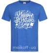 Мужская футболка Узор Святой Патрик Ярко-синий фото